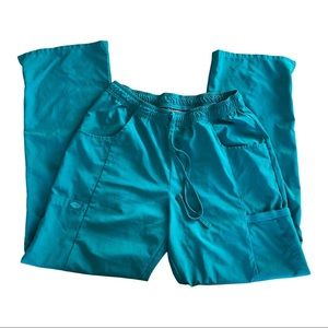 Dickies Women's 7 Pocket Drawstring Waist Cargo Stretch Scrub Pants Green M